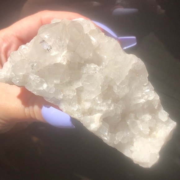 Large Clear Quartz Cluster, Natural Quartz Crystal Stone, Spiritual Hole Decor - Picture 1 of 11